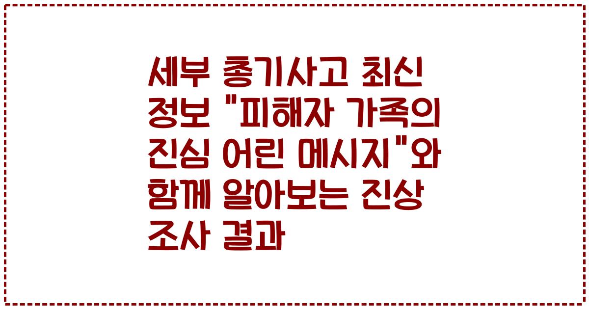 세부 총기사고 최신 정보 